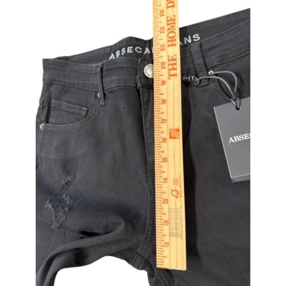 NWT!! "ABSECAI" SZ 32 Distressed Straight Leg/Skinny Jean Skateboarder Stretch - Picture 7 of 10